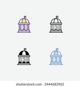 Building icons set in 4 different style vector illustration