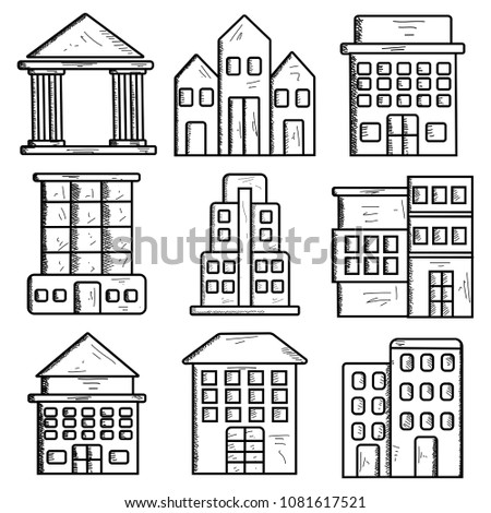 Building Icons Set. 