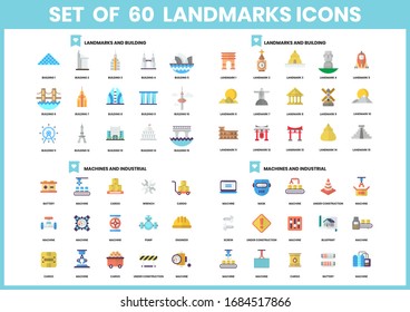 Building icons set for business, marketing, management