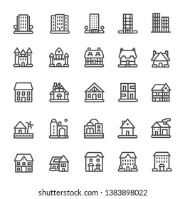 Building Icons Set Ilustration Vector