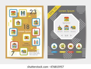Building icons set with long shadow,eps10