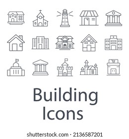 Juego de iconos de construcción . Elementos vectores de símbolo de paquete de construcción para web infográfica