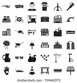Building icons set. Simple style of 36 building vector icons for web isolated on white background