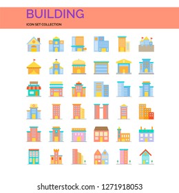 Building Icons Set. UI Pixel Perfect Well-crafted Vector Thin Line Icons. The illustrations are a vector.