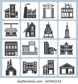 building icons set, vector