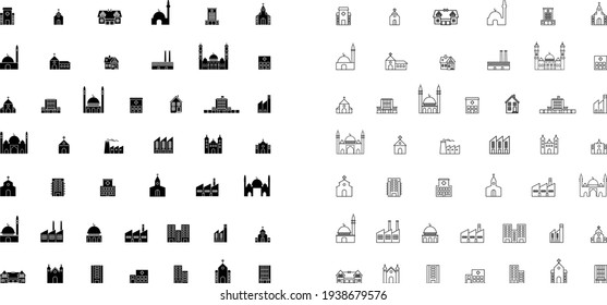 building icons set , vector