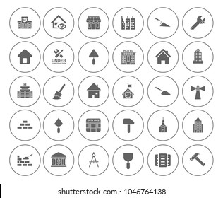 Building Icons Set - Vector Architecture Office Buildings And Architecture City Urban Real Estate