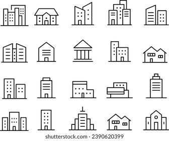 Building Icons Set vector design
