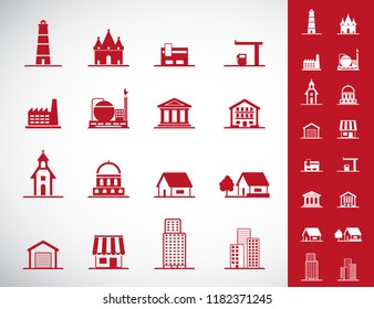 Building Icons Set. Vector illustration.
