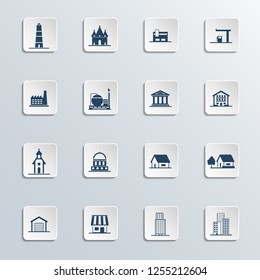 Building Icons Set. Vector illustration.