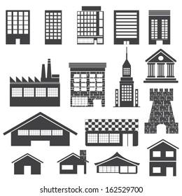 Building Icons Set. Vector illustration. 