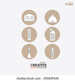 Building Icons Set. Vector illustration.
