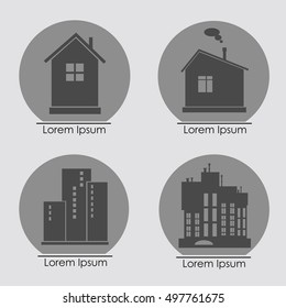 Building Icons Set. Vector illustration. 