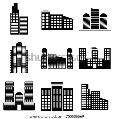 Building Icons Set. Vector illustration