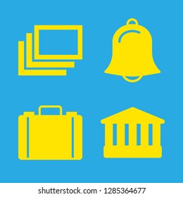 building icons set with windows, briefcase and temple vector set