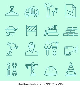 Building icons, thin line design