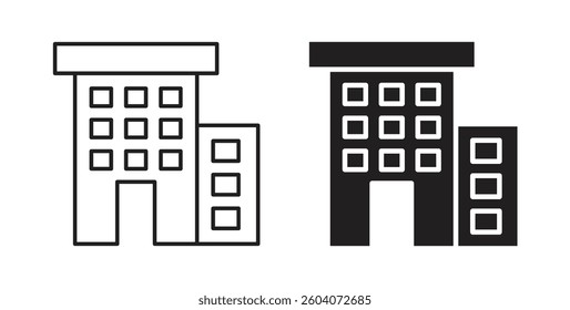 Building icons. thin line vector icons