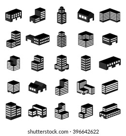 Building icons. Vector illustration 