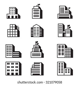 Building icons Vector illustration symbol set