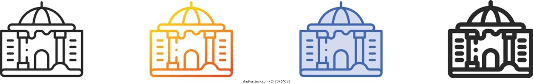 building icon.Thin Linear, Gradient, Blue Stroke and bold Style Design Isolated On White Background