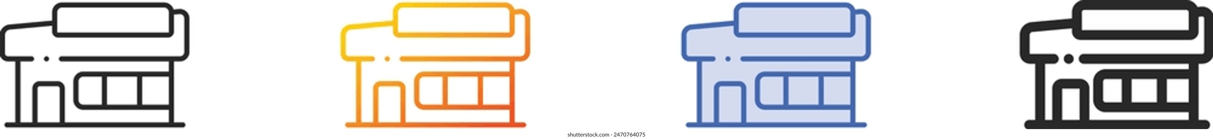 building icon.Thin Linear, Gradient, Blue Stroke and bold Style Design Isolated On White Background