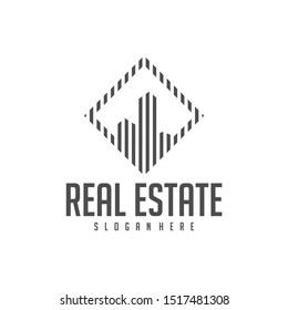Building Idea logo template, Modern City logo designs concept, Real Estate logo Vector Illustration