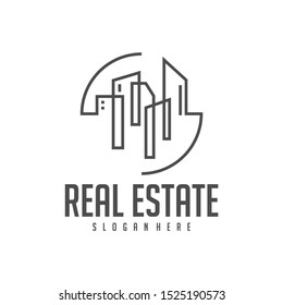 Diseño de la plantilla del logotipo Idea, diseño del logotipo de Ciudad moderna, logotipo inmobiliario Ilustración vectorial
