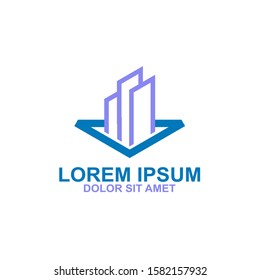 Building Idea logo template, Modern City logo designs concept, Real Estate logo Vector Illustration