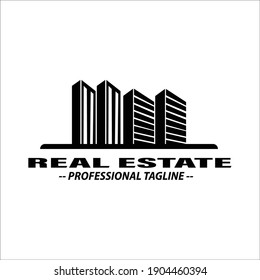 Plantilla del logotipo de Idea Construcción Diseño del logotipo de Ciudad moderna Diseño del logotipo de bienes inmuebles Ilustración vectorial