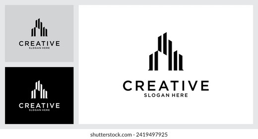 Building idea vector logo design template