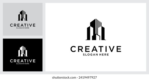 Building idea vector logo design template