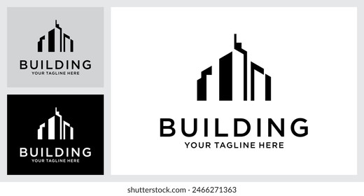 Building idea vector logo design vector template