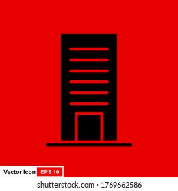 Icono de vector negro de ilustración de construcción aislado en fondo rojo.