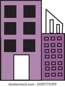 Building illustration black vector icon isolated on a white background