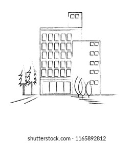 Building Illustration with chalk style