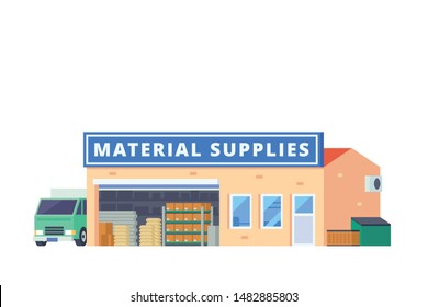 Building illustration with flat design concept