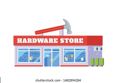 Building illustration with flat design concept