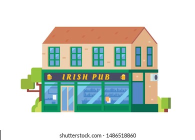 Building illustration with flat design concept