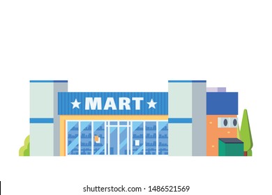 Building illustration with flat design concept