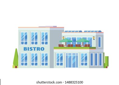 Building illustration with flat design concept