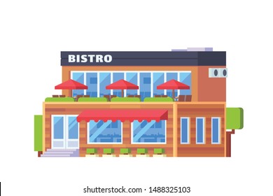 Building illustration with flat design concept