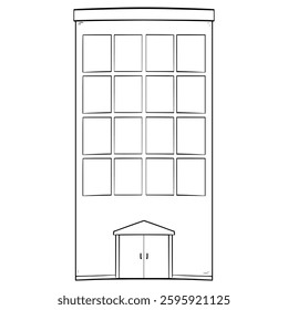 building illustration hand drawn outline vector