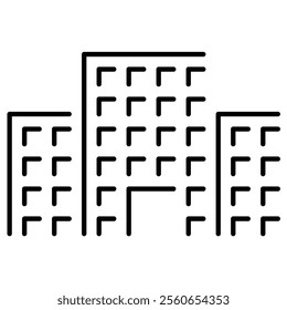 Building illustration icon from simple lines