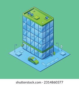 building illustration vector modern hotel tajawindu