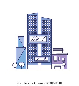 Building illustration for website, print, info graphic, etc.