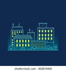 Building illustration for website, print, info graphic, etc.