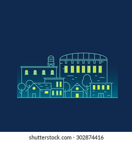 Building illustration for website, print, info graphic, etc.