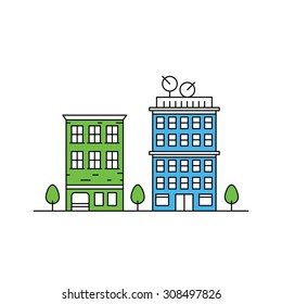Building illustration for website, print, info graphic, etc.