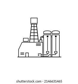 Building Industrial Factory outline icons vector.