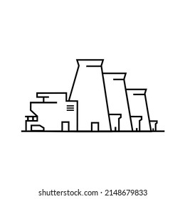 Building Industrial Factory outline icons vector.